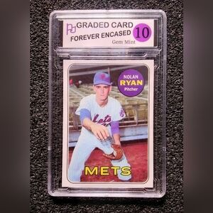 1969 Nolan Ryan Mets HOF Baseball Rookie Card Graded 10 Gem Mint Condition